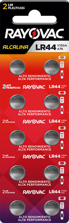 PILHA ELET RAYOVAC LR44-A76 MB C/ 10UN