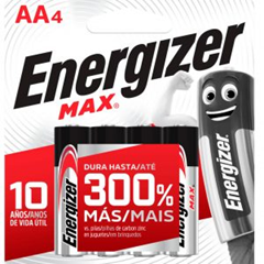 PILHA ALC ENERGIZER MAX AA4 4UN