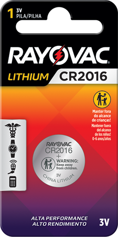 PILHA ELET RAYOVAC CR2016 1UN