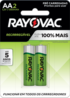 PILHA RECARREGAVEL ECON RAYOVAC AA2 2UN