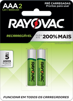 PILHA RECARREGAVEL ECON RAYOVAC AAA2 2UN