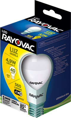 LAMPADA LED RAYOVAC 4,9W LUZ AMARELA