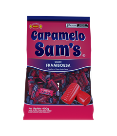 BALA CARAMELO FRAMBOESA VERM SAMS 400G